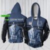 Personalized Custom Name Sports Indianapolis Colts NFL Skull 3D All Over Print Zip up Hoodie Option 1