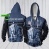 Personalized Custom Name Sports Indianapolis Colts NFL Skull 3D All Over Print Zip up Hoodie Options 1