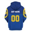 Personalized Custom Number NFL Los Angeles Rams 3D All Over Print Zip up Hoodie Option 1