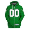 Personalized Custom Number NFL Philadelphia Eagles 3D All Over Print Zip up Hoodie Option 1