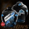 Personalized Detroit Lions American Football Team NFL Custom Name 3D All Over Print Zip up Hoodie Option 1