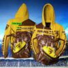 Personalized Hawthorn Football Club Afl Skull Ball New 3D Hoodie Custom Name 3D All Over Print Zip up Hoodie Option 1