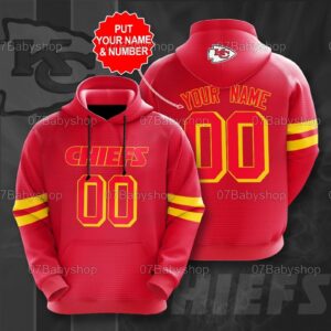 Personalized Kansas City Chiefs NFL 3D Printed Pull Over Hoodie Zip Up Hoodie 1
