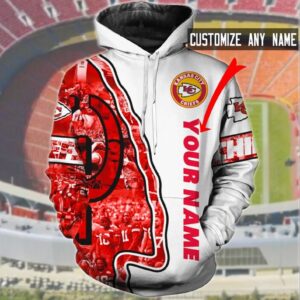Personalized Kansas City Chiefs NFL Custom 3D All Over Print Zip up Hoodie Option 1