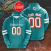 Personalized Miami Dolphins NFL Custom Name 3D Printed Pull Over Hoodie Zip Up Hoodie 1