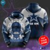 Personalized NFL Dallas Cowboys Skull Custom Name 3D All Over Print Zip up Hoodie Option 1