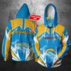 Personalized NFL Gaiter Hoodie Los Angeles Chargers Gaiter Hoodie Lightning Custom Name 3D All Over Printed Hoodie 1