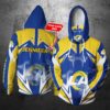 Personalized NFL Gaiter Hoodie Los Angeles Rams Gaiter Hoodie Lightning Custom Name 3D All Over Print Hoodie 1