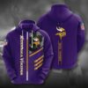 Personalized NFL Minnesota Vikings Skol Vikings 3D All Over Print Zip up Hoodie Option 1