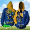 Personalized Parramatta Eels NRL 3D All Over Print Hoodie with Mascot Skull Add Your Name and Show Your Team Spirit 1