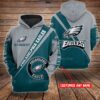 Personalized Philadelphia Eagles NFL Custom Name 3D All Over Print Zip up Hoodie Option 1
