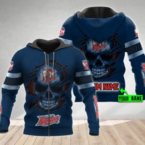 Personalized Sydney Roosters Hoodie with NRL Skull Design Stand Out in the Crowd 1