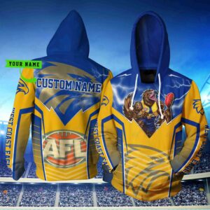 Personalized West Coast Eagles AFL Lightning Custom 3D All Over Print Hoodie 1