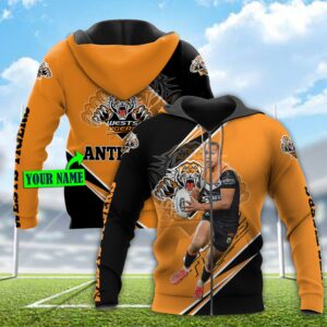 Personalized Wests Tigers NRL Football Player 3D All Over Print Zip up Hoodie Option 1