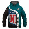 Philadelphia Eagles 3D Hoodie Pullover Zip Hoodie Nfl for Fans 0
