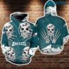 Philadelphia Eagles Hoodie 3D Dead Skull Spiderweb Philadelphia Eagles Gift 0