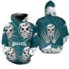 Philadelphia Eagles Hoodie Skull for Halloween Graphic 0