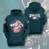 Philadelphia Eagles NFL American Ripped 3D Hoodie Zip Hoodie NFL 3D All Over Print Hoodie Zip Hoodie 1