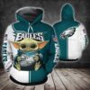 Philadelphia Eagles Nfl Baby Yoda Hoodie 3D All Over Printed Hoodie, Zip Up Hoodie Philadelphia Eagles NFL Baby Yoda Hoodie 3D All Over Printed Hoodie Zip Up Hoodie 1