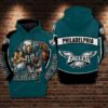 Philadelphia Eagles Nfl Football Big Logo 3D All Over Print Zip Up Hoodie Option Philadelphia Eagles NFL Football Big Logo 3D All Over Print Zip up Hoodie Option 1