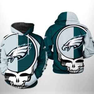 Philadelphia Eagles NFL Grateful Dead 3D All Over Print Zip up Hoodie Option 1