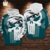 Philadelphia Eagles Nfl Punisher Blue 3D Printed Pull Over Zip Up Hoodie Philadelphia Eagles NFL Punisher Blue 3D Printed Pull Over Zip Up Hoodie 1