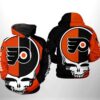 Philadelphia Flyers NHL Grateful Dead 3D All Over Print Zip up Hoodie Option 1
