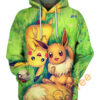 Pikachu amp Eevee Hoodie 3D 0