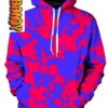 Pink and Violet Paint Splatter Unisex 3D Hoodie 0