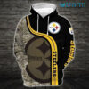Pittsburgh Steelers Camo Hoodie 3D Big Logo Steelers Gift 0