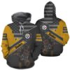 Pittsburgh Steelers Custom Name 3D Hoodie Zip Hoodie NFL 3D All Over Print Hoodie Zip Hoodie 1