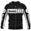 Pittsburgh Steelers Dark 3D Hoodie Zip Hoodie NFL 3D All Over Print Hoodie Zip Hoodie 1