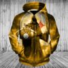 Pittsburgh Steelers Death Skull Rugby Ball 3D Hoodie Zip Hoodie NFL 3D All Over Print Hoodie Zip Hoodie 1