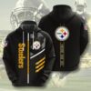 Pittsburgh Steelers Hoodie 3D Zip Hoodie 3 Lines Graphic Gift for Fans 0