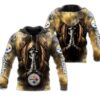 Pittsburgh Steelers Hoodie 3D Zip Hoodie Death Smoke Graphic Gifts for Fans Pittsburgh Steelers Hoodie 3D Zip Hoodie Death Smoke Graphic Gifts for Fans 0