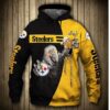 Pittsburgh Steelers Hoodie Sudden Death Skulls Zip Hoodie for Fans 0