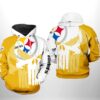Pittsburgh Steelers NFL Team Skull 3D All Over Print Zip up Hoodie Option 1
