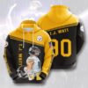 Pittsburgh Steelers T. J. Watt Black Gold 3D Hoodie Zip Hoodie NFL 3D All Over Print Hoodie Zip Hoodie 1