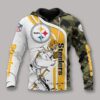 Pittsburgh Steelers White Golden Camo 3D Hoodie Zip Hoodie NFL 3D All Over Print Hoodie Zip Hoodie 1