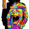 Psychedelic Lion Unisex 3D Hoodie 0