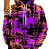 Purple Blackout Rave Glitch Unisex 3D Hoodie 0