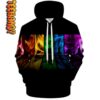 Rainbow Fire Pride 3D Hoodie 0