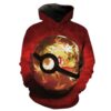 Red Pokeball Pokemon Hoodie 3D 0