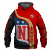 San Francisco 49Ers Hoodie 3D Pullover Zip Hoodie Nfl for Fans 0