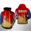 San Francisco 49ers NFL Team US 3D All Over Print Zip up Hoodie Option 1