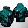 Seattle Mariners MLB Skull 3D Hoodie Zipper Hoodie 0