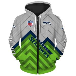 Seattle Seahawks 3D Hoodie Zip Hoodie NFL 3D All Over Print Hoodie Zip Hoodie 1