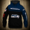 Seattle Seahawks 3D Skull Hoodie Pullover Zip Hoodie for Fans 0