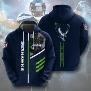 Seattle Seahawks Hoodie 3D Zip Hoodie 3 Lines Graphic Gift for Fans 0