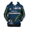Seattle Seahawks Hoodie 3D Zip Hoodie Cute Flame Balls Graphic Gifts for Fans 0